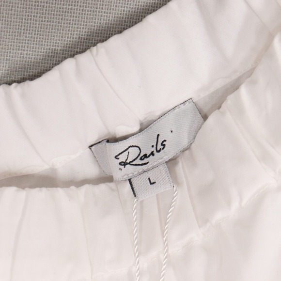 Rails Blouse Womens Size Large‎ White Jayla Poplin Top One Shoulder Cropped NWT - Picture 3 of 5
